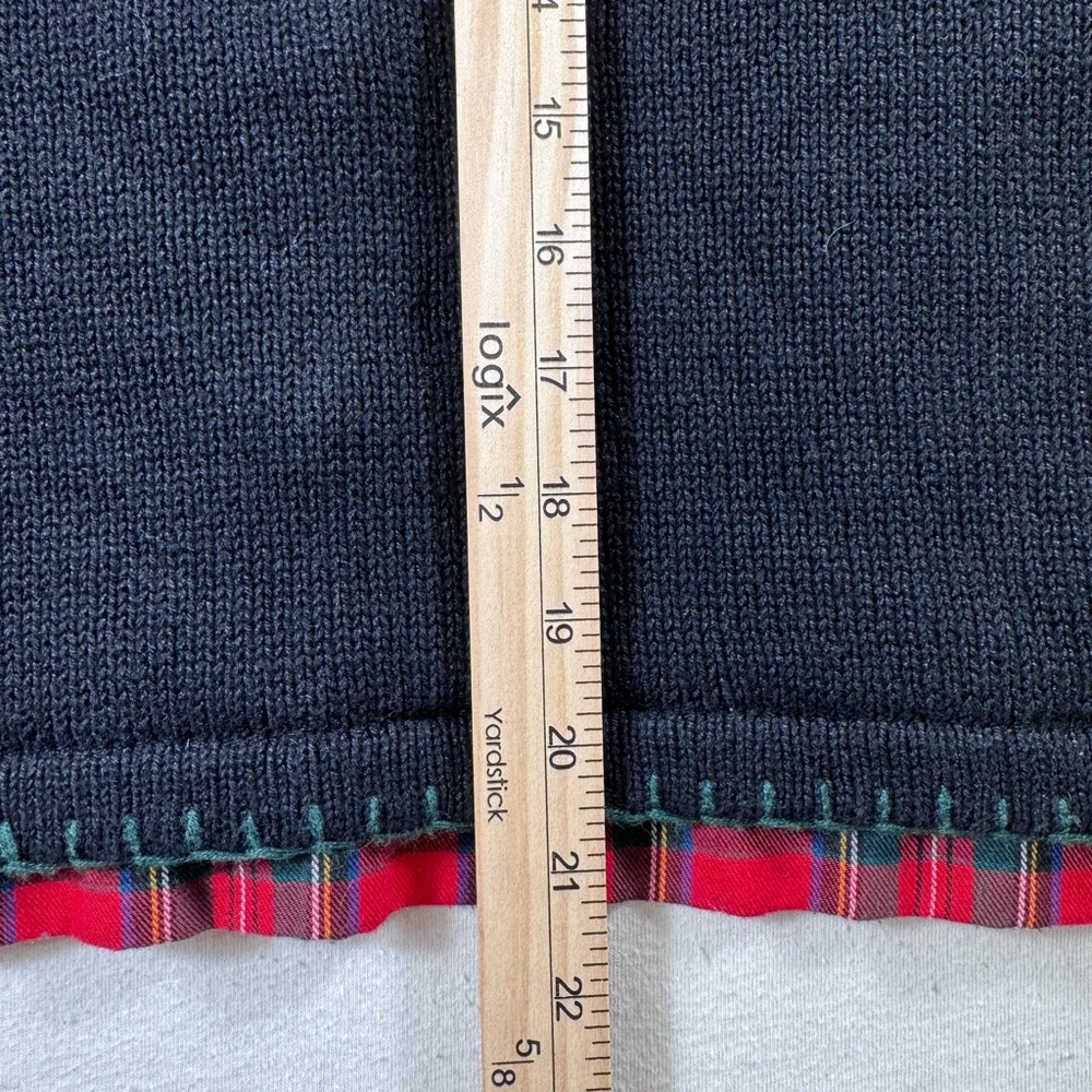 Victoria Jones Vintage Grandmacore Christmas Sweater Cardigan Patchwork Plaid L - Picture 8 of 9